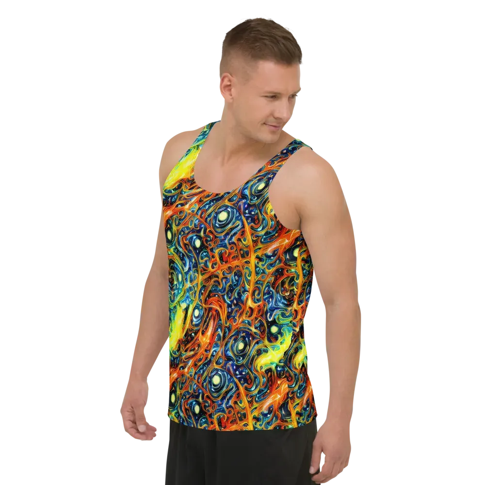 Blue Flame Field on Men's Tank Top — Left Front