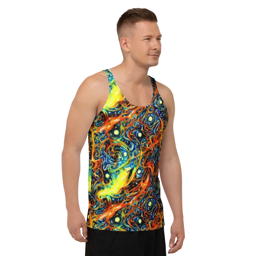 Blue Flame Field on Men's Tank Top — Right Front