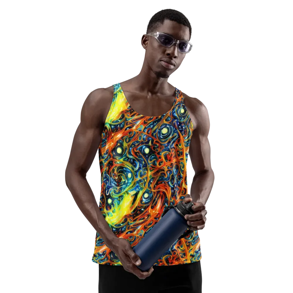 Blue Flame Field on Men's Tank Top — Front