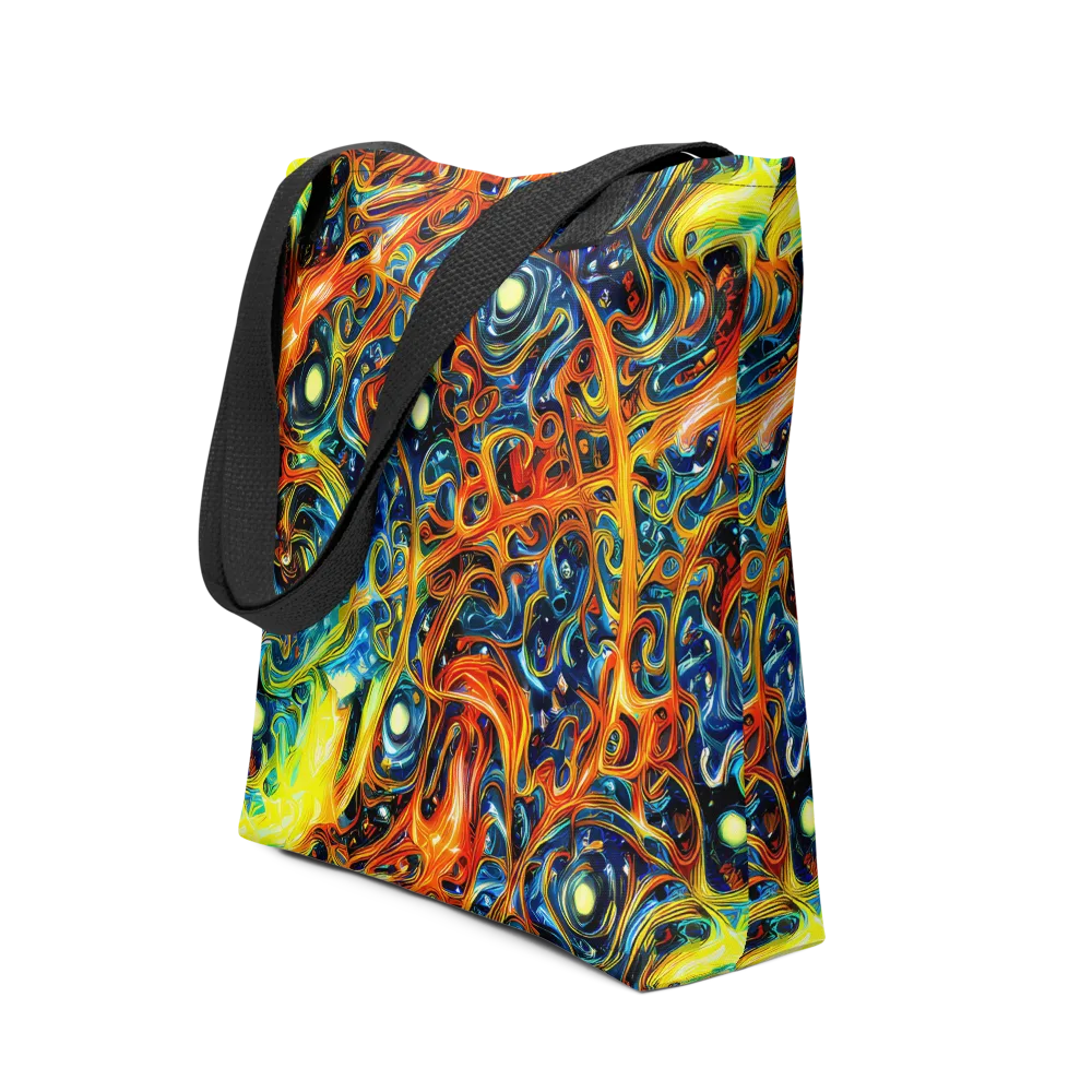 Blue Flame Field on Tote Bag — Front