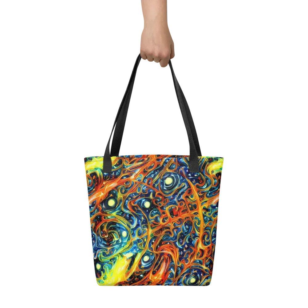 Blue Flame Field on Tote Bag — Front