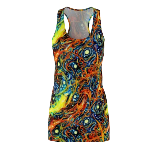 Blue Flame Field on a Racerback Dress