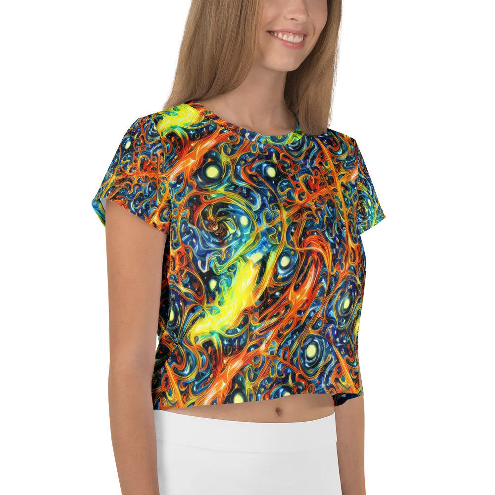 Blue Flame Field on Crop Tee — Right