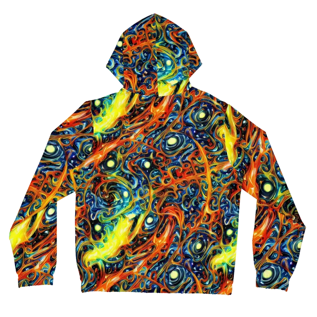 Blue Flame Field on Women's Full-Zip Hoodie — Back