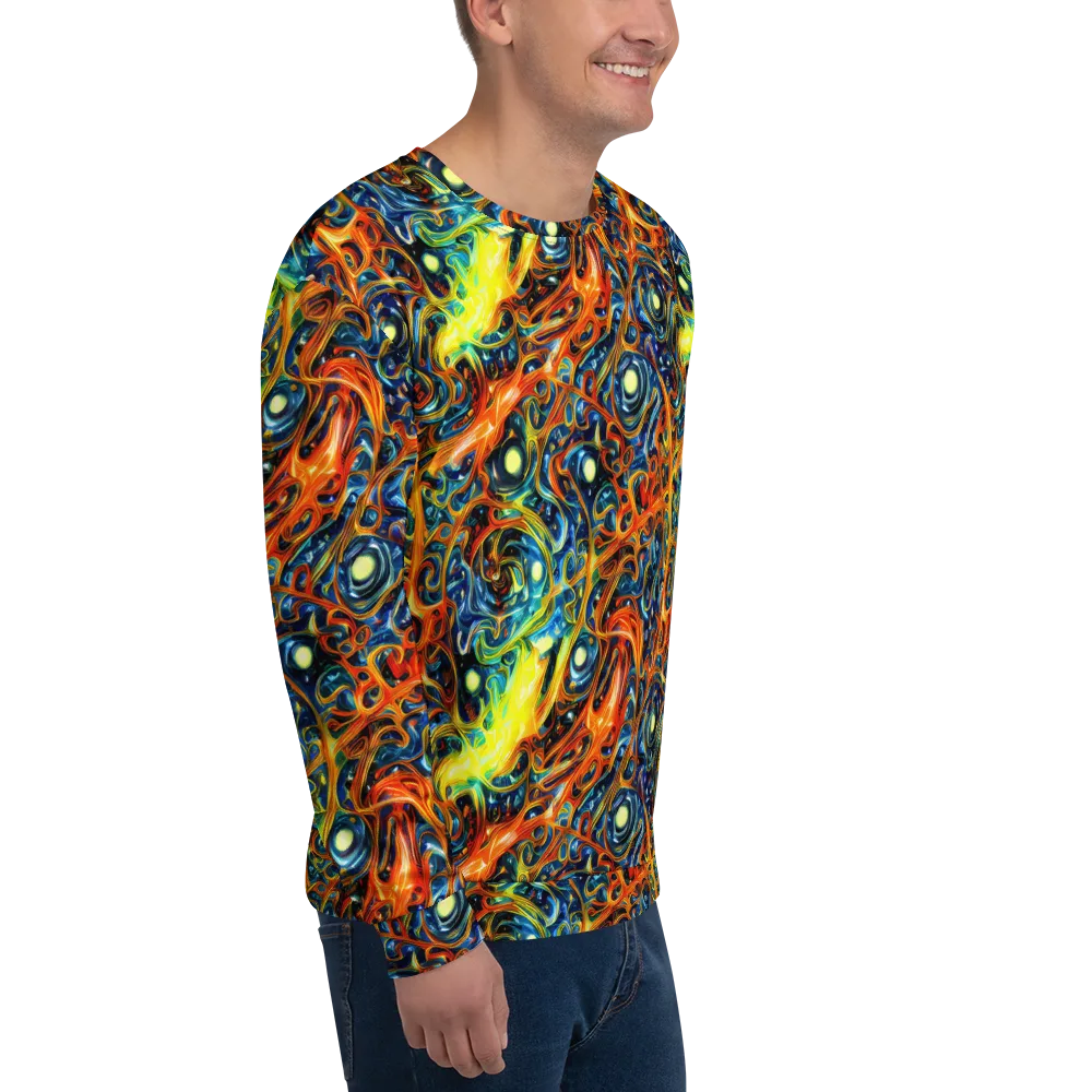 Blue Flame Field on Sweatshirt — Right Front