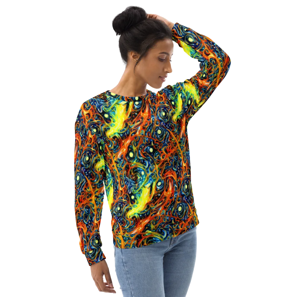 Blue Flame Field on Sweatshirt — Right Front