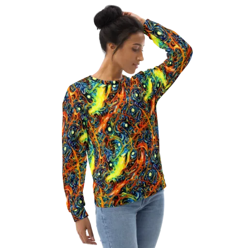 Blue Flame Field on a Sweatshirt