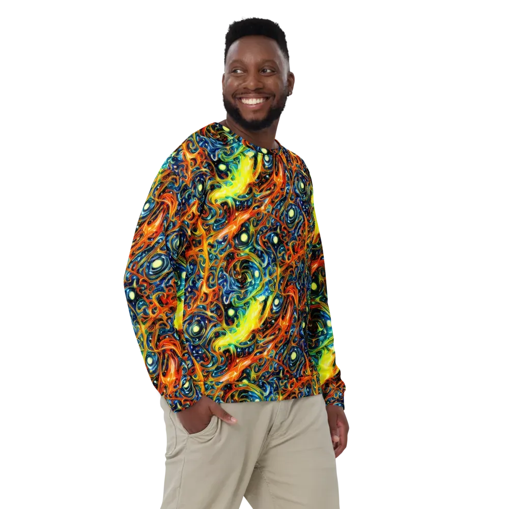 Blue Flame Field on Sweatshirt — Front