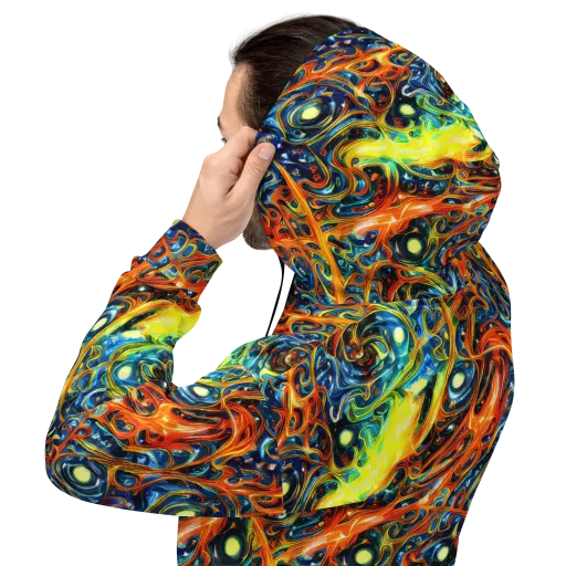 Blue Flame Field on a Hoodie