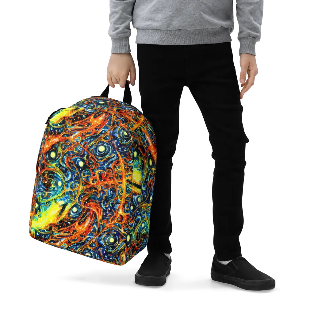 Blue Flame Field on Minimalist Backpack — Zoomed-in