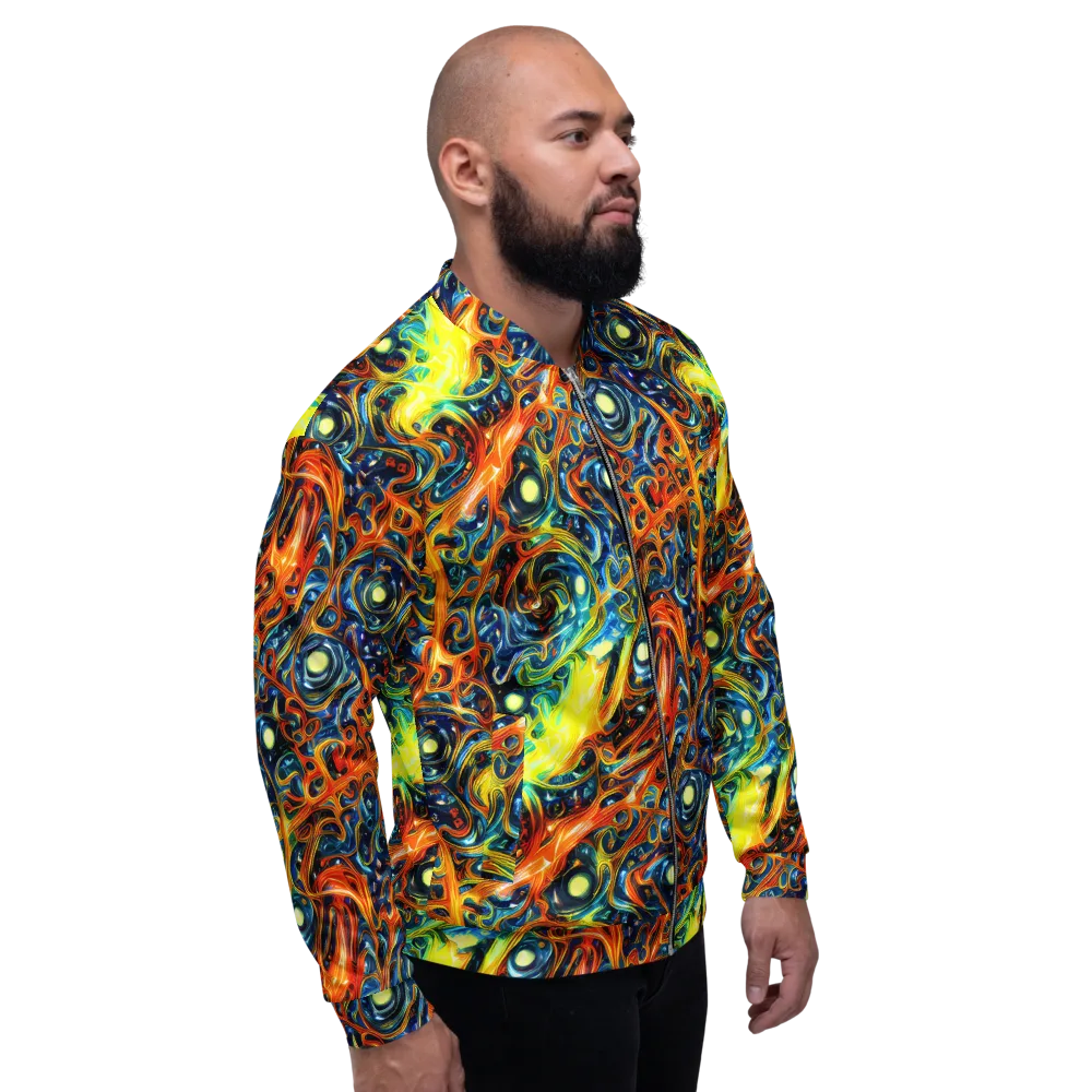 Blue Flame Field on Bomber Jacket — Right