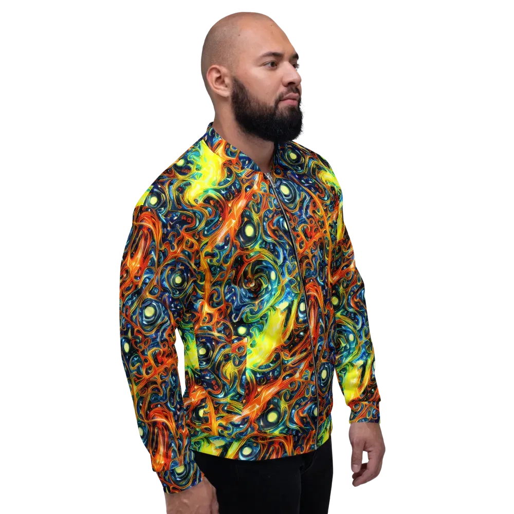 Blue Flame Field on Bomber Jacket — Right