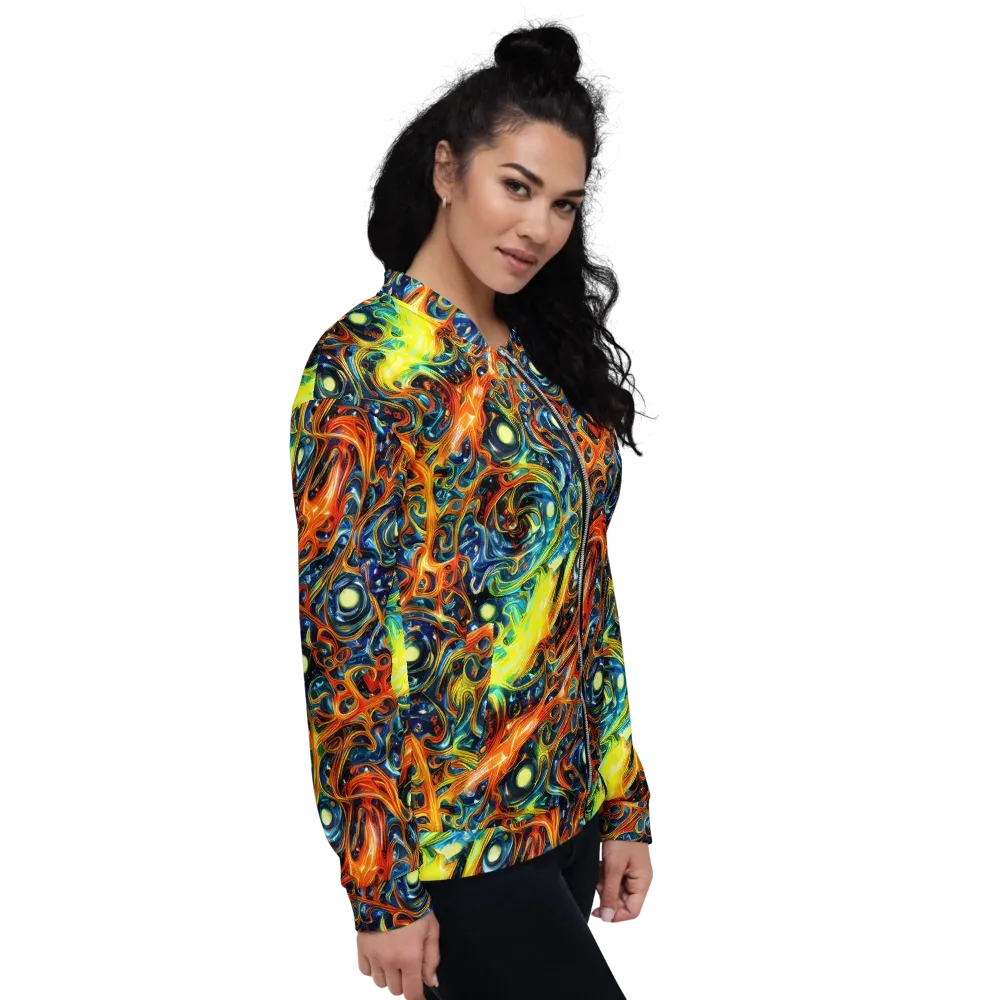 Blue Flame Field on Bomber Jacket — Right