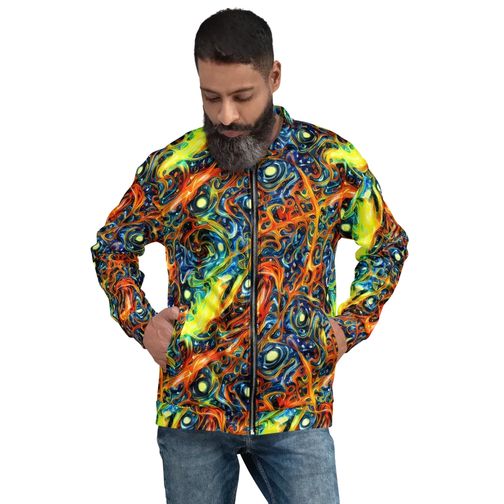 Blue Flame Field on Bomber Jacket — Front
