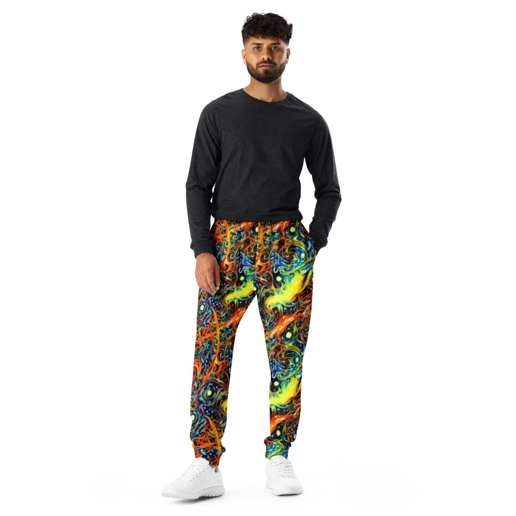 Blue Flame Field on Men's Joggers — Front