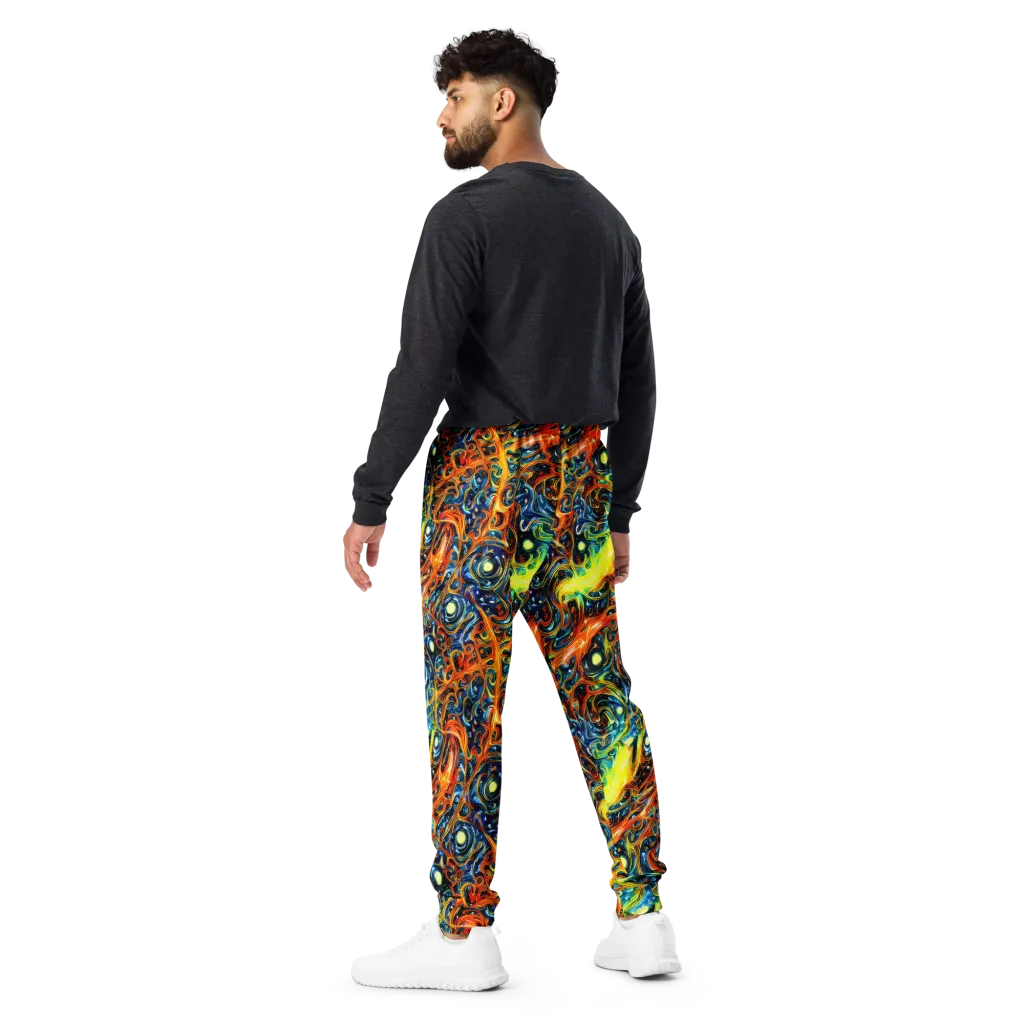 Blue Flame Field on Men's Joggers — Back
