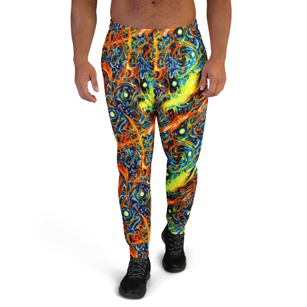 Blue Flame Field on Men's Joggers — Front