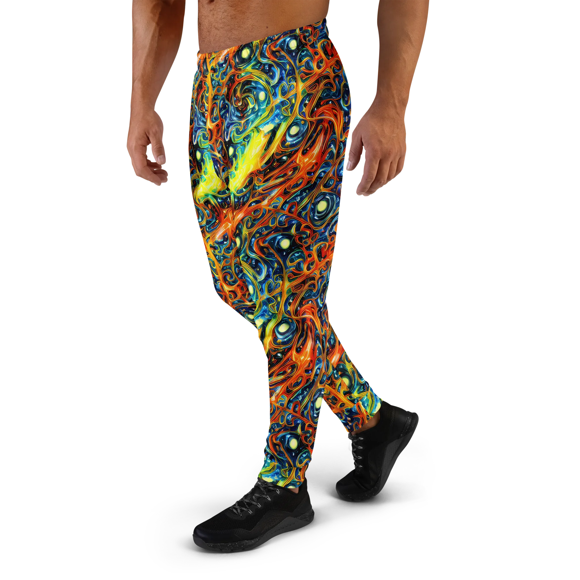 Blue Flame Field on Men's Joggers — Left