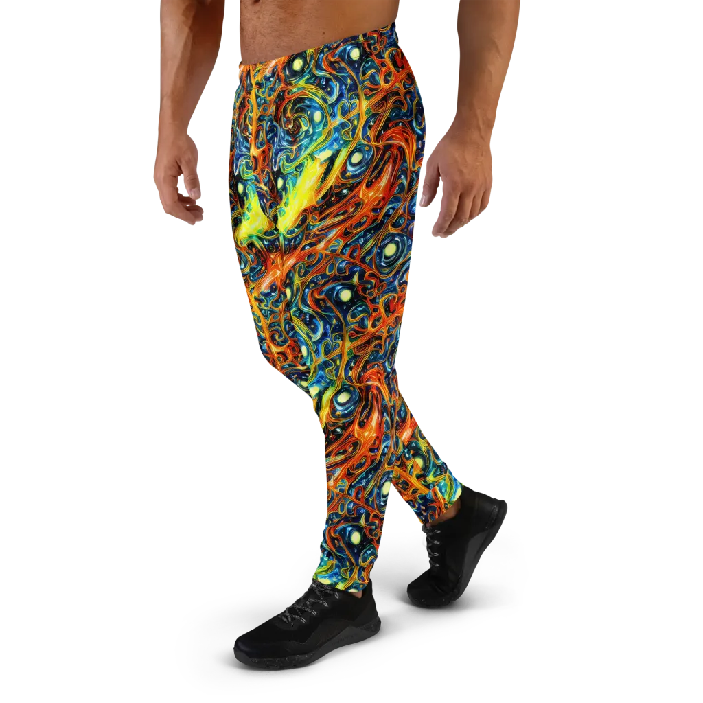 Blue Flame Field on Men's Joggers — Left