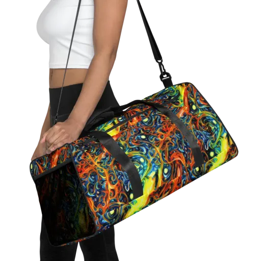 Blue Flame Field on a Duffle Bag