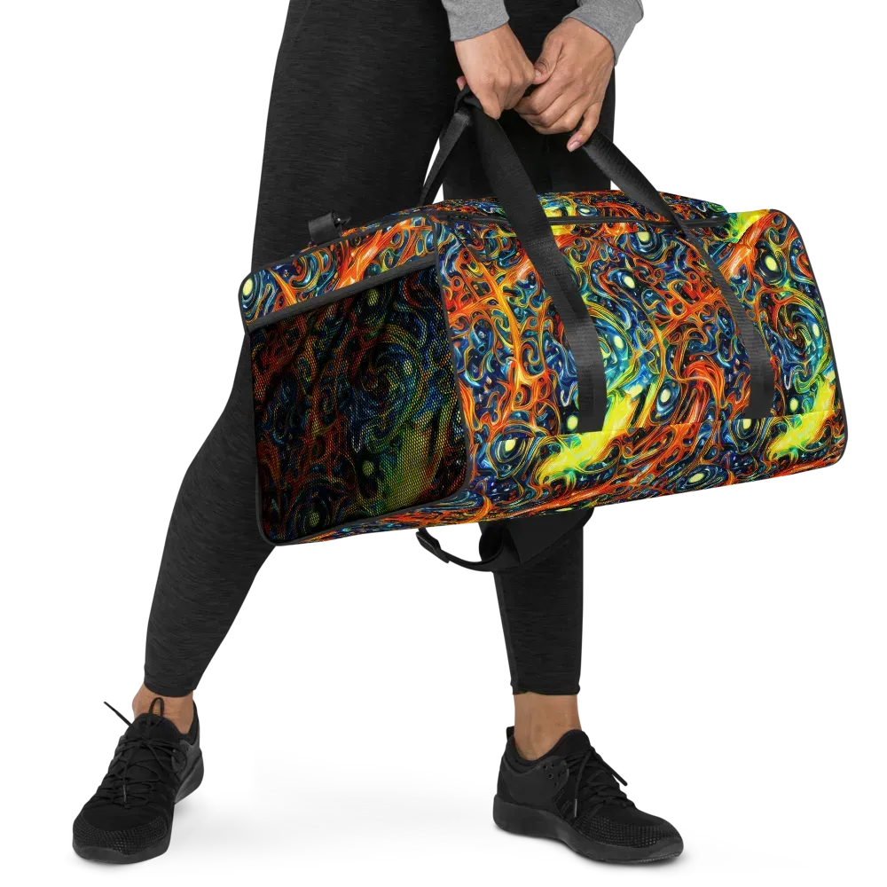 Blue Flame Field on Duffle Bag — Right Front