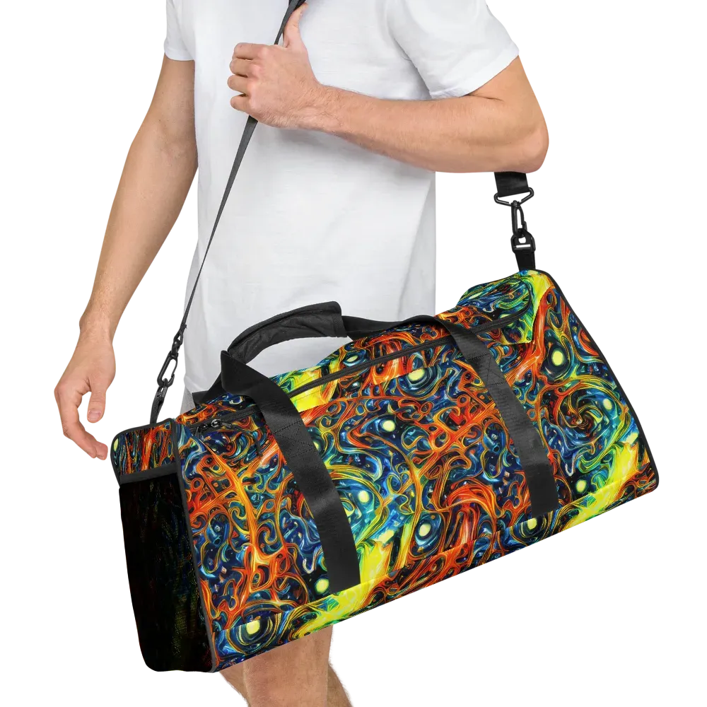 Blue Flame Field on Duffle Bag — Right Front