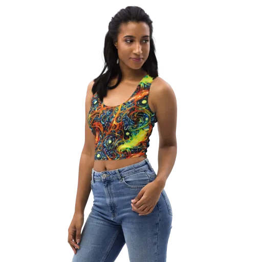 Blue Flame Field on a Crop Top