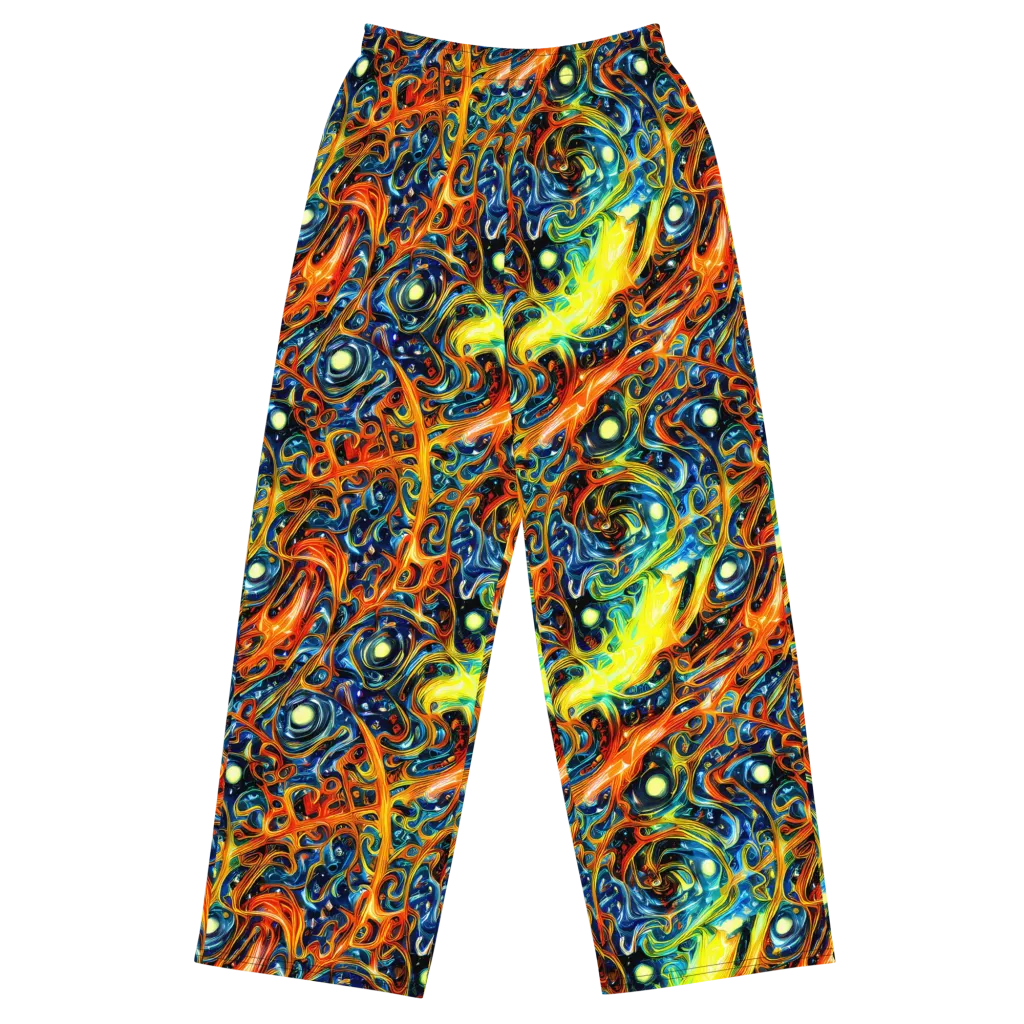 Blue Flame Field on Wide-Leg Pants — Front
