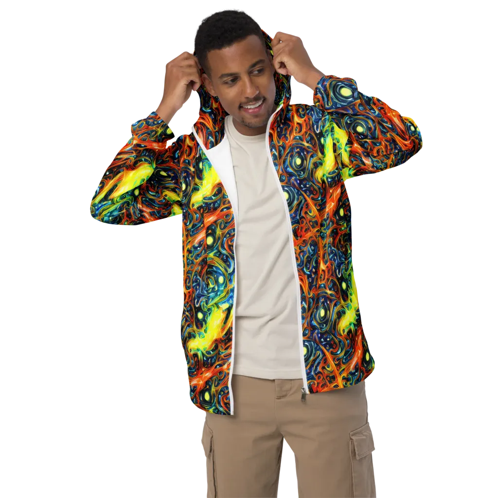 Blue Flame Field on Men's Windbreaker — Front