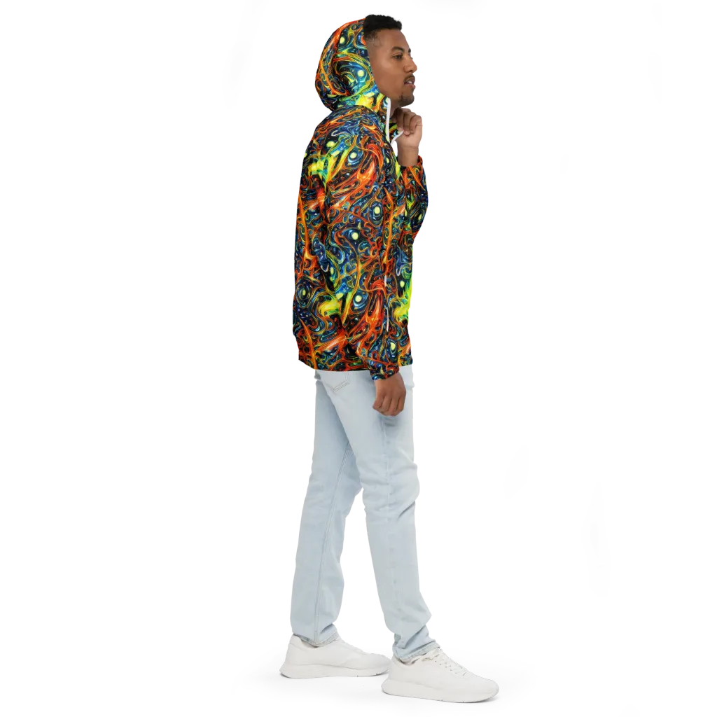 Blue Flame Field on Men's Windbreaker — Right