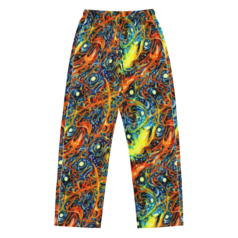Blue Flame Field on Women's Pajama Pants — Front