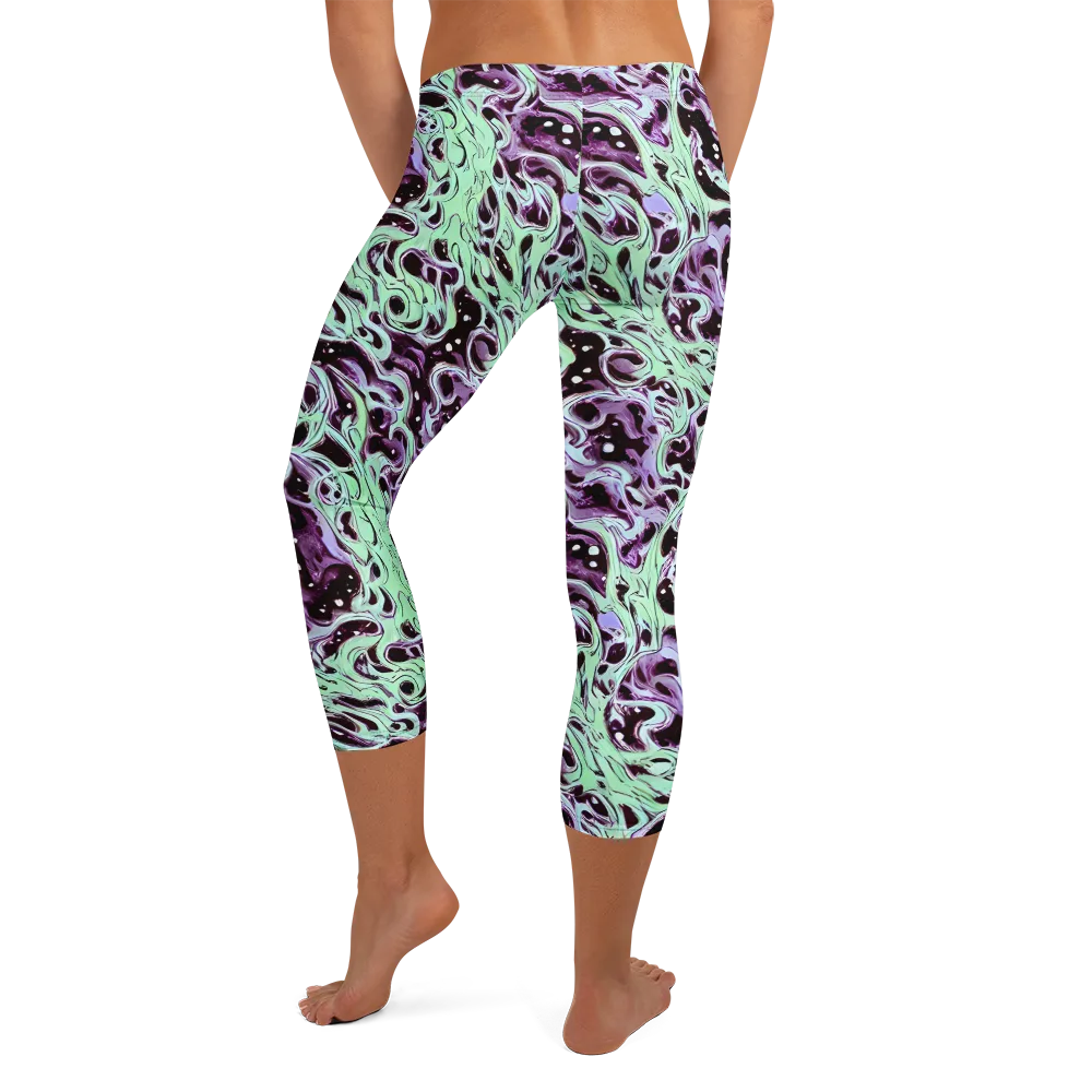 Lavender Lava on Capri Leggings — Back
