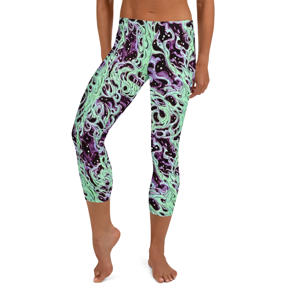 Lavender Lava on Capri Leggings — Front