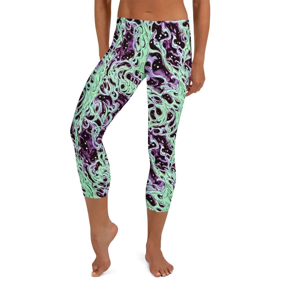 Lavender Lava on Capri Leggings — Front