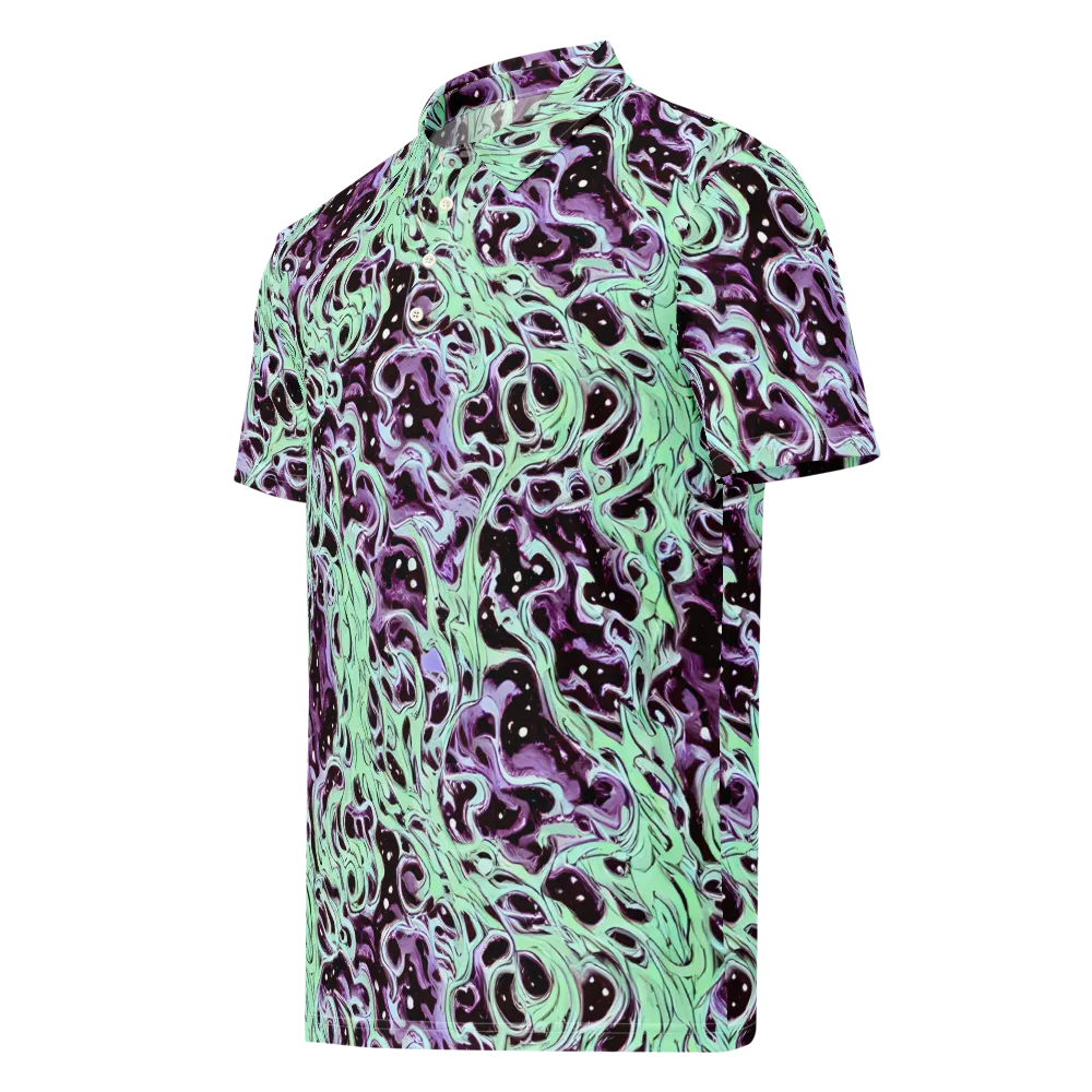 Lavender Lava on Men's Slim Fit Polo Shirt — Left Front