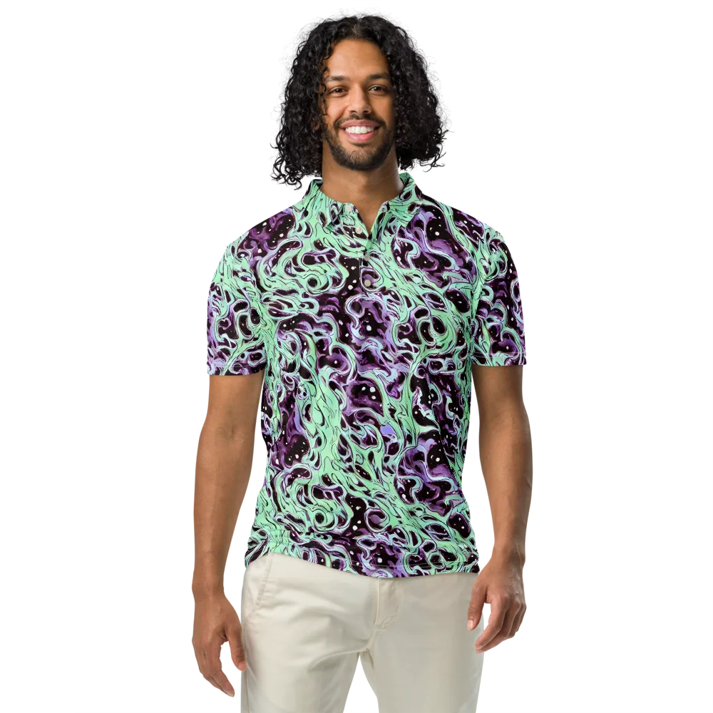Lavender Lava on Men's Slim Fit Polo Shirt — Front