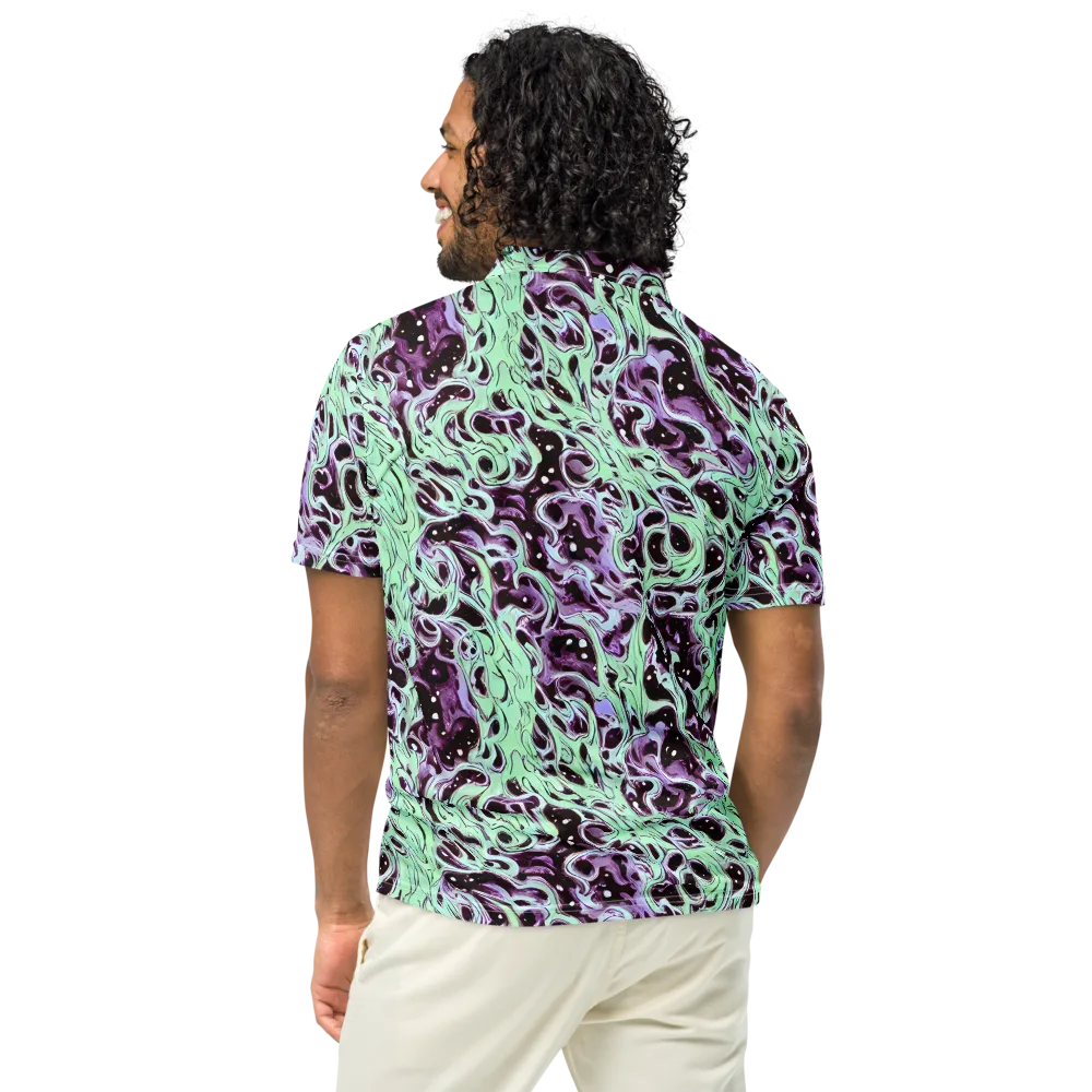 Lavender Lava on Men's Slim Fit Polo Shirt — Back