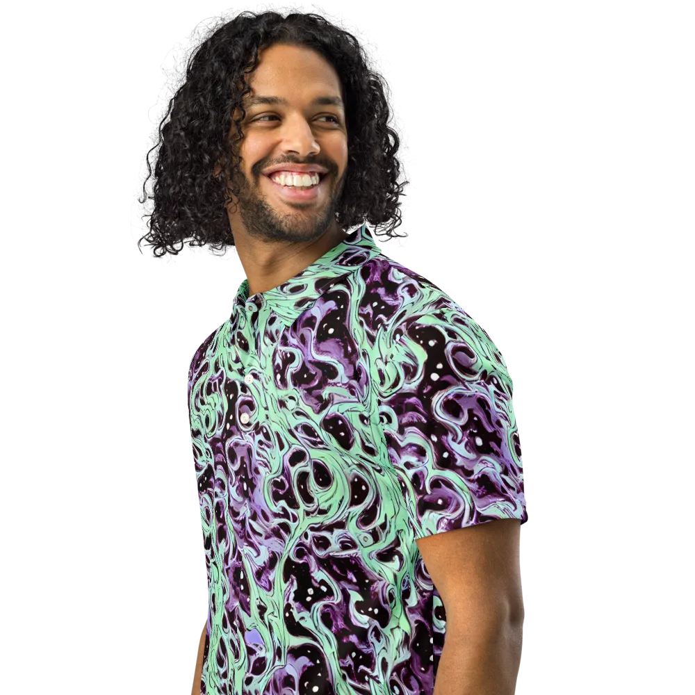 Lavender Lava on Men's Slim Fit Polo Shirt — Left Front