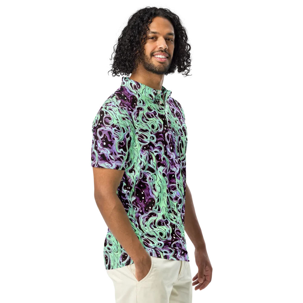 Lavender Lava on Men's Slim Fit Polo Shirt — Right Front