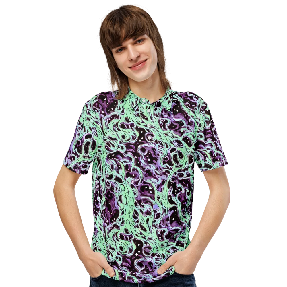 Lavender Lava on Men's Slim Fit Polo Shirt — Front