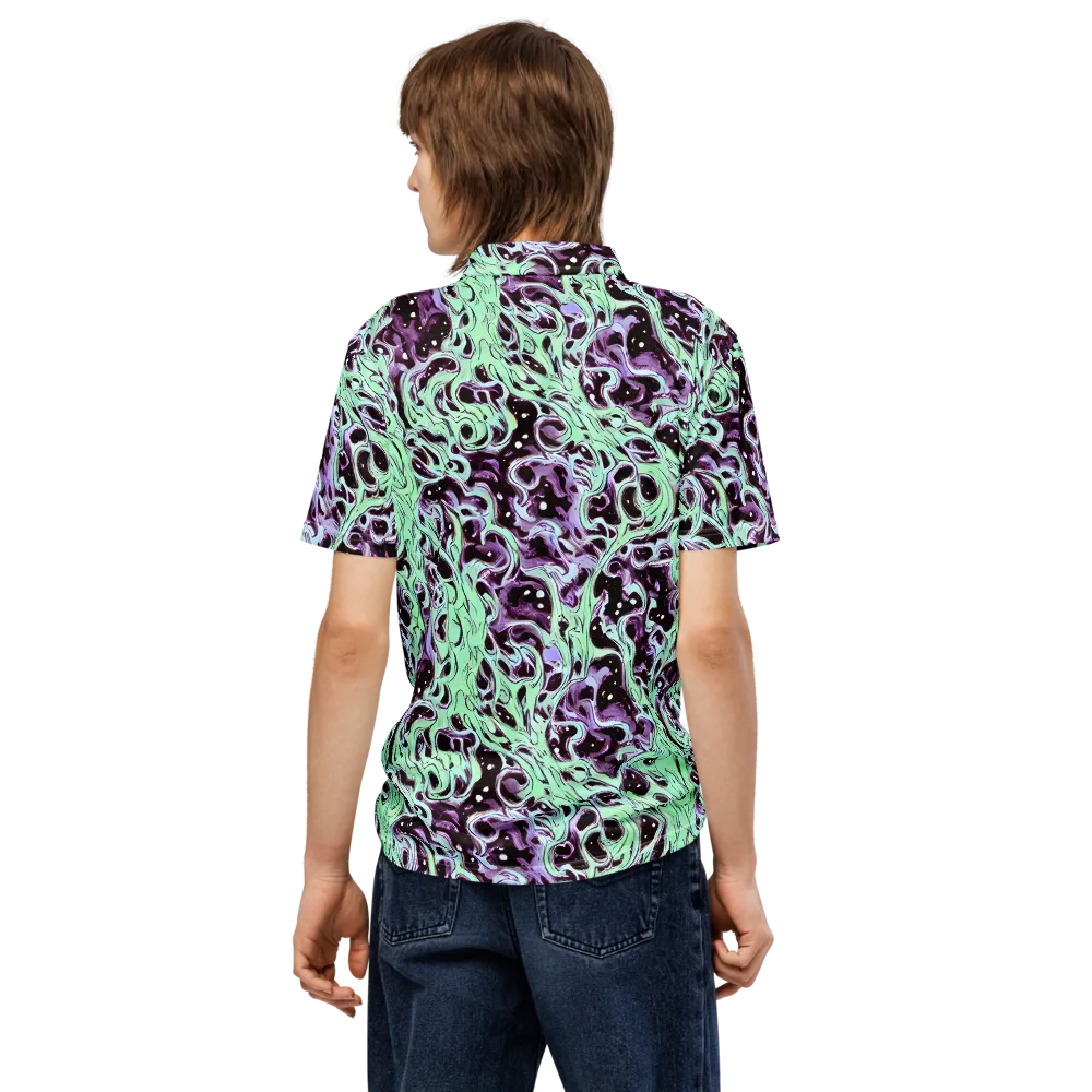 Lavender Lava on Men's Slim Fit Polo Shirt — Back