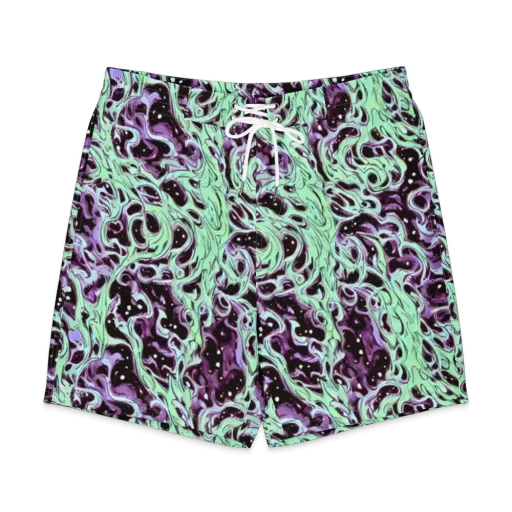 Lavender Lava on a Men's Board Shorts