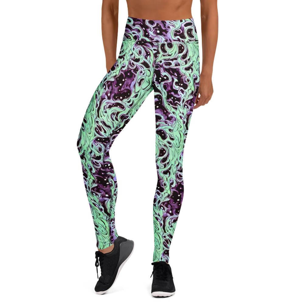 Lavender Lava on Yoga Leggings — Front