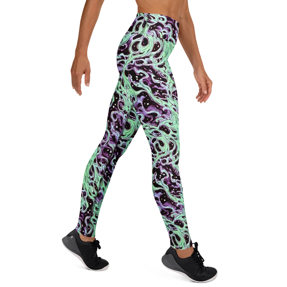 Lavender Lava on Yoga Leggings — Right