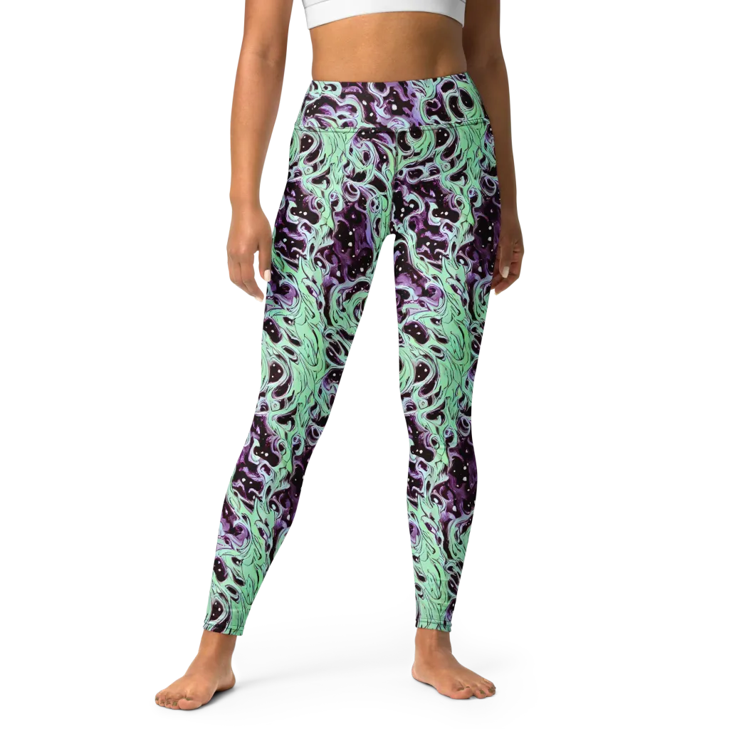 Lavender Lava on Yoga Leggings — Front