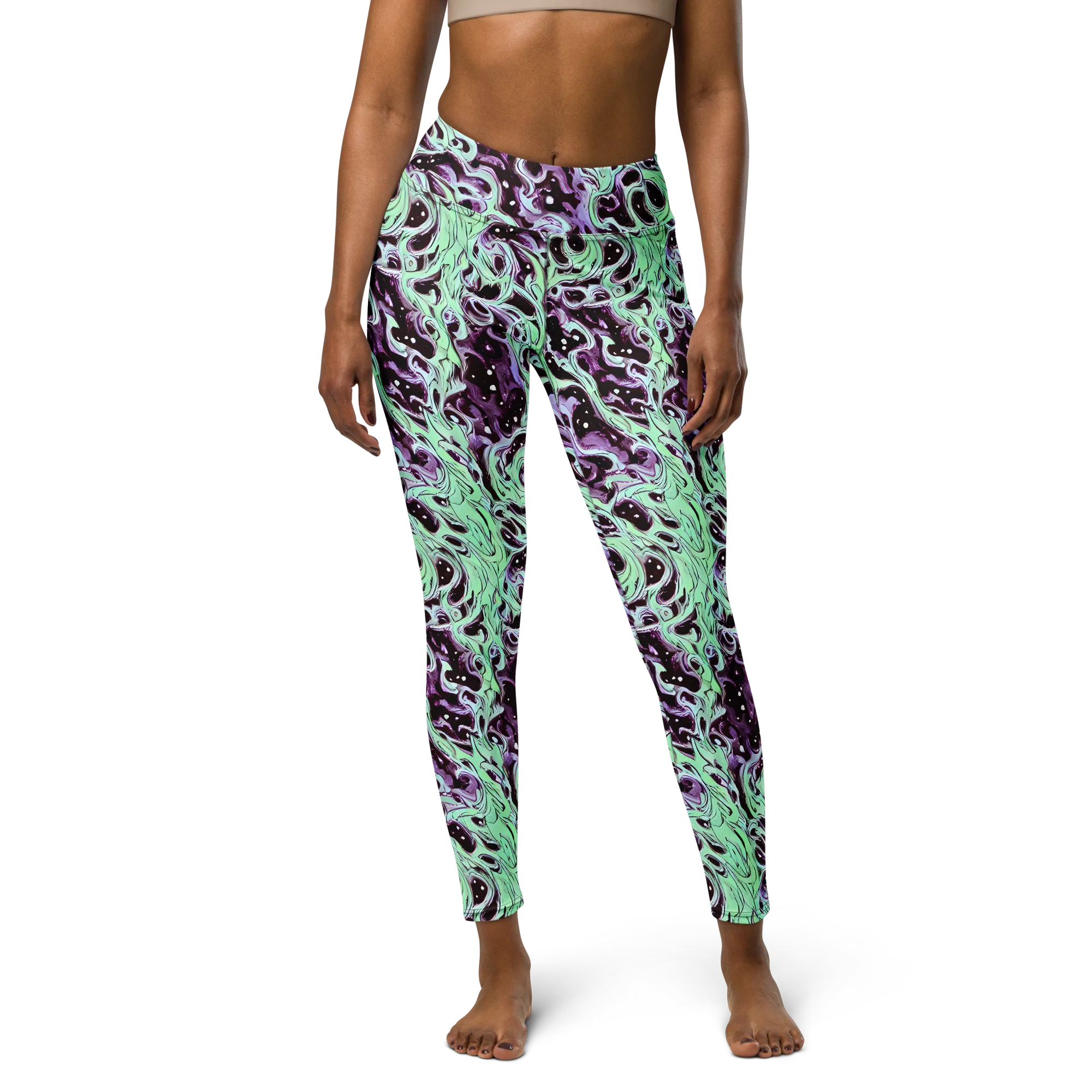 Lavender Lava on Yoga Leggings — Front