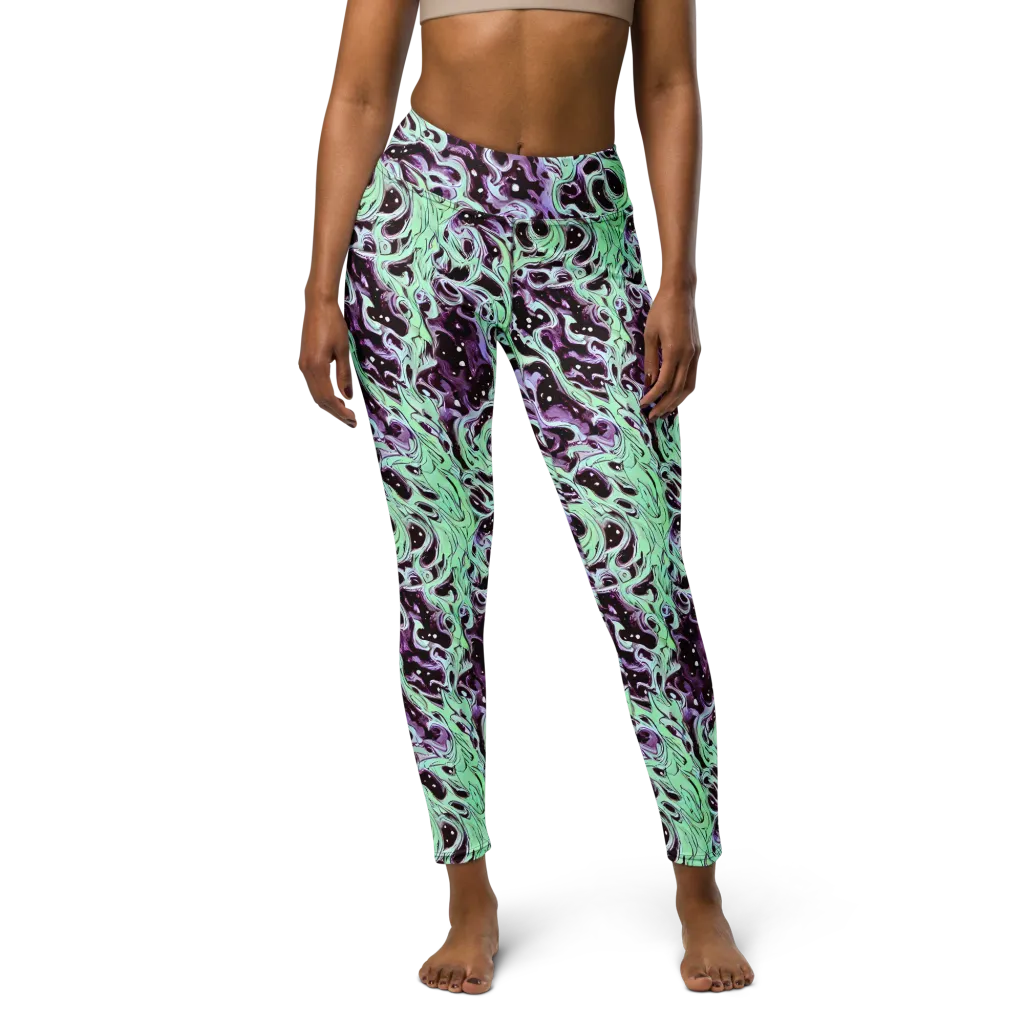 Lavender Lava on Yoga Leggings — Front