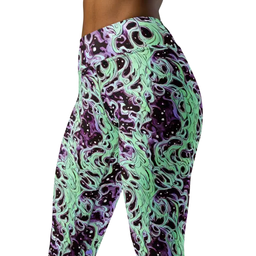 Lavender Lava on a Yoga Leggings