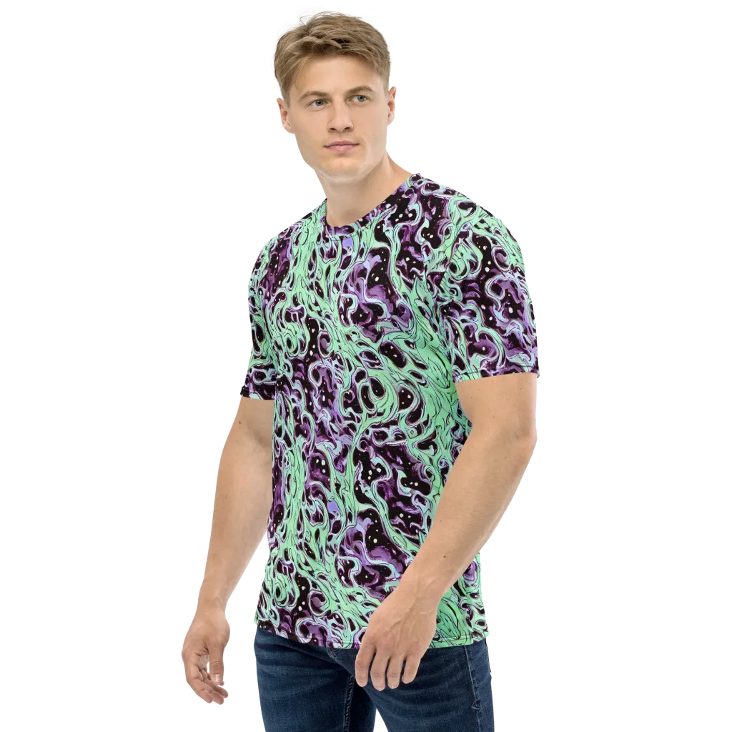 Lavender Lava on Men's Crew Neck T-Shirt — Left