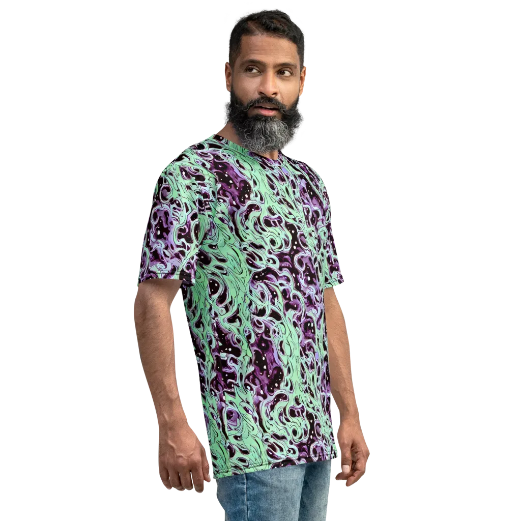 Lavender Lava on Men's Crew Neck T-Shirt — Right